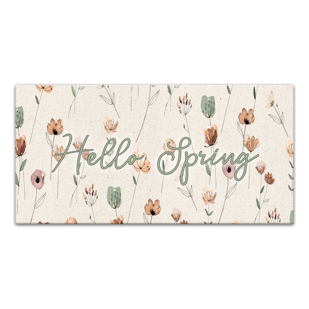 Earthy Botanical Doodles 10" x 20" Canvas Wall Art